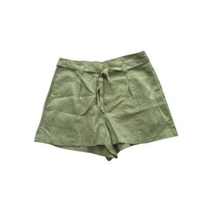 Madewell Women's High Rise Linen Shorts Green Size 12 Casual Summer